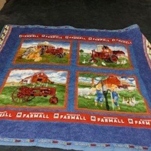 Red McCormick Tractor baby quilt